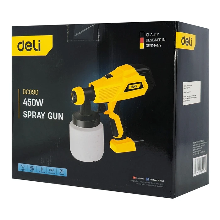 DELI ηλεκτρικό πιστόλι βαφής DC090 800ml 450W