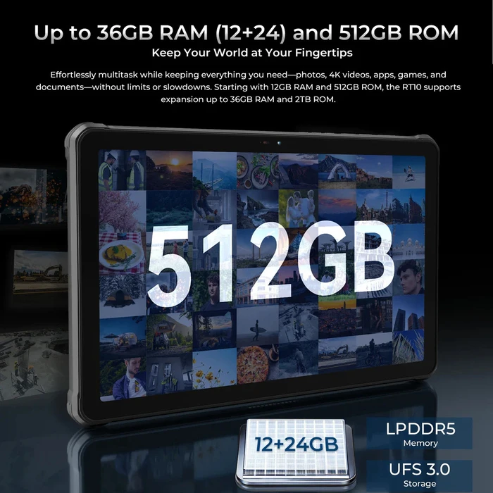 OUKITEL tablet RT10 11 inch 12GB 512GB 5G μαύρο