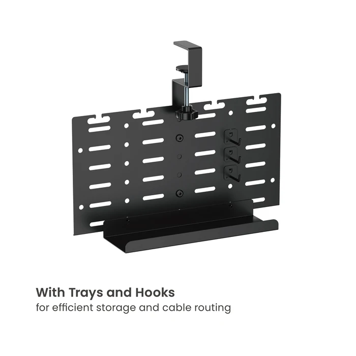 BRATECK cable management γραφείου CC11-20-1 μεταλλικό μαύρο