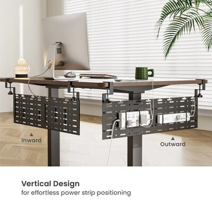 BRATECK cable management γραφείου CC11-20-2 μεταλλικό μαύρο