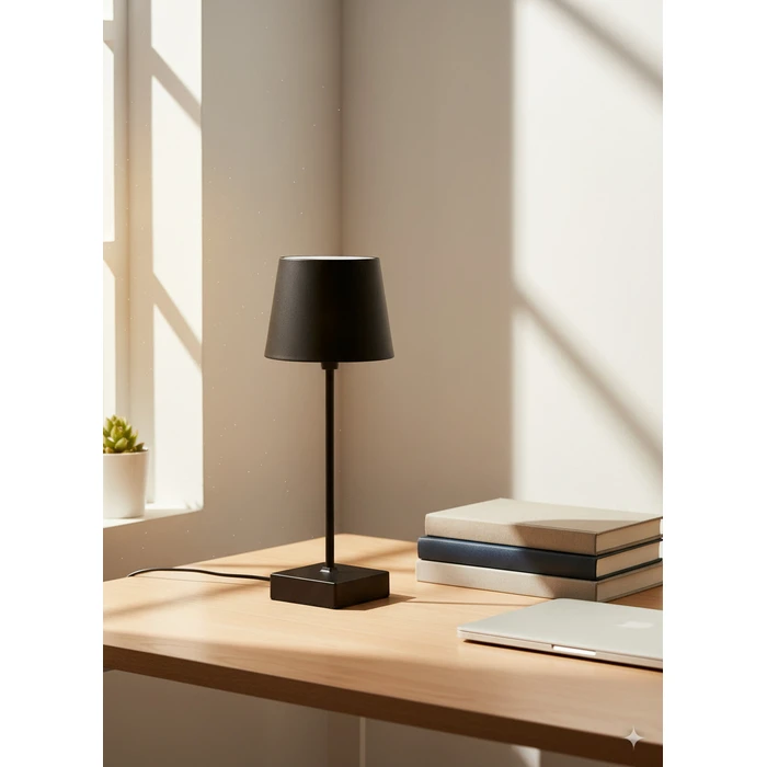 POWERTECH LED επιτραπέζιο φωτιστικό HLL-0193 ρυθμιζόμενο επαναφορτιζόμενο μαύρο