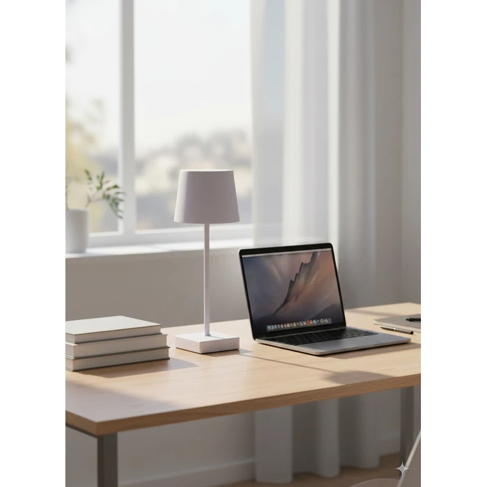 POWERTECH LED επιτραπέζιο φωτιστικό HLL-0194 ρυθμιζόμενο επαναφορτιζόμενο λευκό