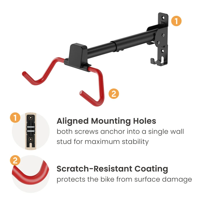 BRATECK Επιτοίχια Βάση Ποδηλάτου LBM13-01 έως 30kg Μαύρη