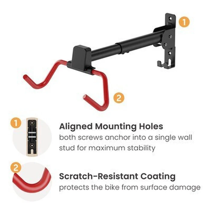 BRATECK Επιτοίχια Βάση Ποδηλάτου LBM13-01 έως 30kg Μαύρη