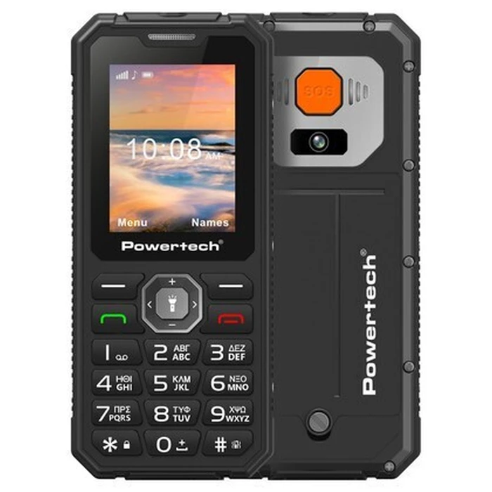 POWERTECH Mobile Phone Sentry Armor dual SIM SOS button 4G IP67 Black