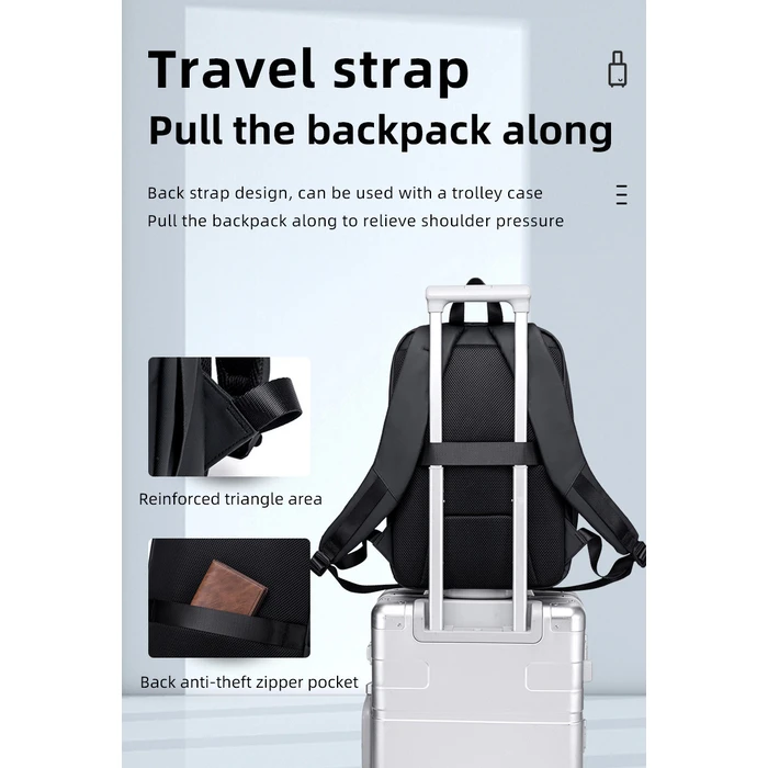 Backpack GOLDEN WOLF GB00705 with 15.6 inch laptop compartment 17L Black