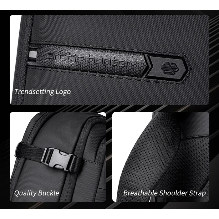 ARCTIC HUNTER Backpack B00866 with 15.6 inch Laptop Compartment 35.5L 49.5L Black