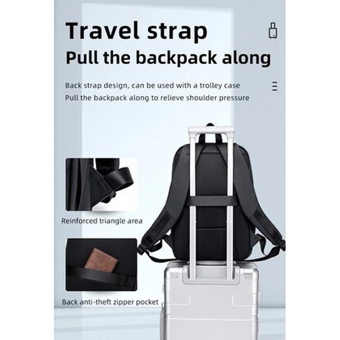 Backpack GOLDEN WOLF GB00705 with 15.6 inch laptop compartment 17L Black