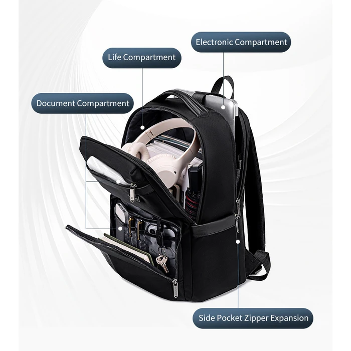 ARCTIC HUNTER Τσάντα Πλάτης B00808 με Θήκη Laptop 15.6 19.5L Μαύρη