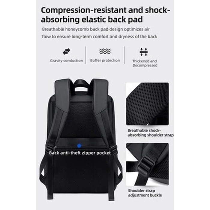 GOLDEN WOLF Backpack GB00707 with 15.6 inch Laptop Compartment 21L Black