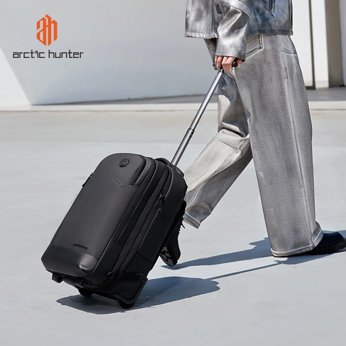 ARCTIC HUNTER Τσάντα Ταξιδίου Τρόχιλη με Θήκη Laptop 15.6 42L 54L Μαύρη