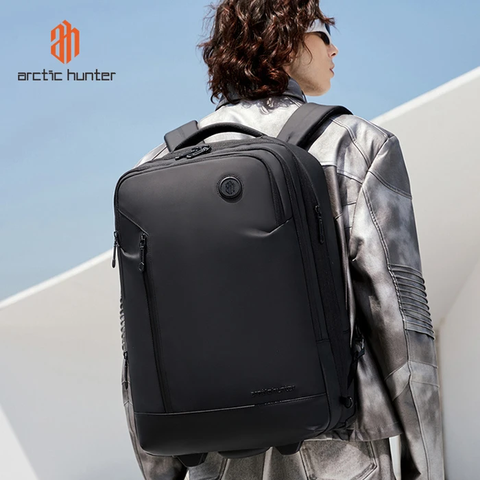 ARCTIC HUNTER Τσάντα Ταξιδίου Τρόχιλη με Θήκη Laptop 15.6 42L 54L Μαύρη