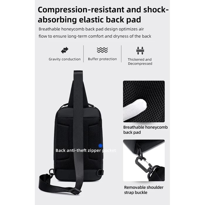 GOLDEN WOLF Τσάντα Crossbody GXB00725 Μαύρη 4L