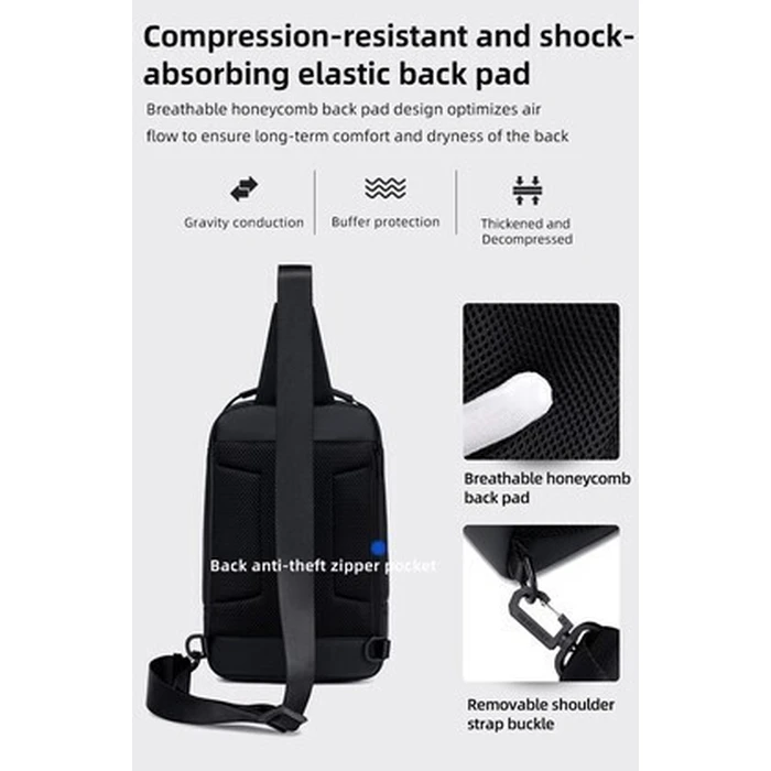 GOLDEN WOLF Τσάντα Crossbody GXB00725 Μαύρη 4L