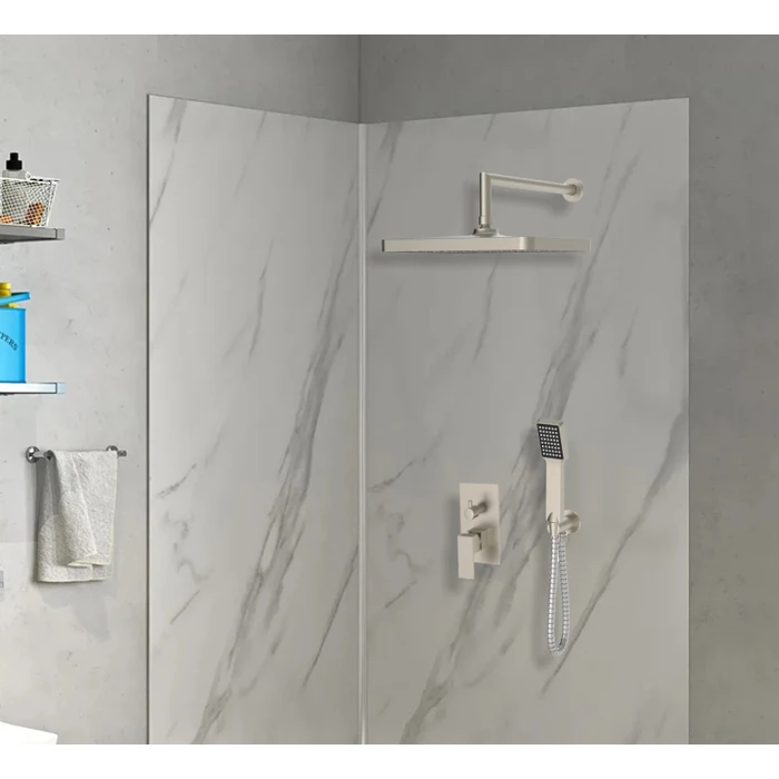 BRUNO σετ κεφαλή ντους με τηλέφωνο αναμεικτική εντοιχισμού ασημί