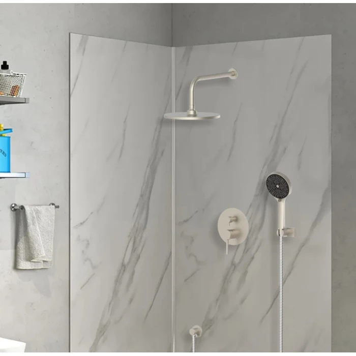 BRUNO σετ κεφαλή ντους με τηλέφωνο αναμεικτική εντοιχισμού ασημί