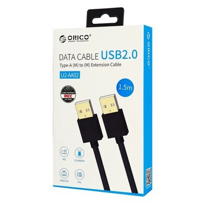 ORICO USB Cable USB 2.0 U2-AA02 480Mbps 1.5m Black