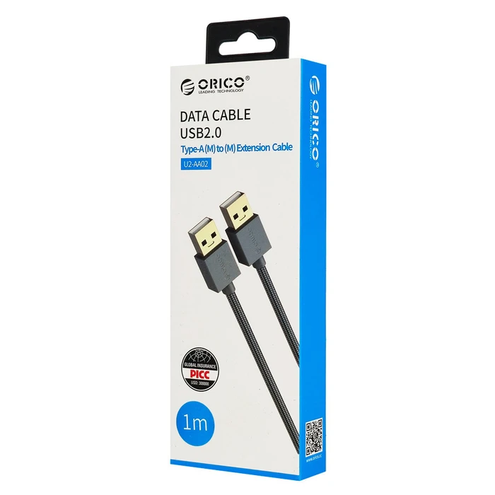 ORICO USB 2.0 Cable U2-AA02 480Mbps 1m Grey