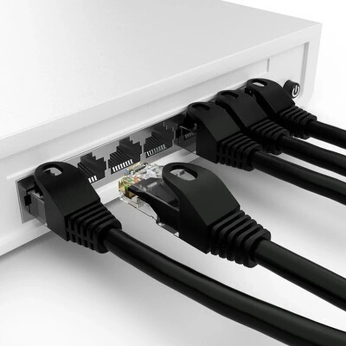 POWERTECH Network Cable CAB-N402 Cat 6 U UTP CCA 250Hz 0.5m Black