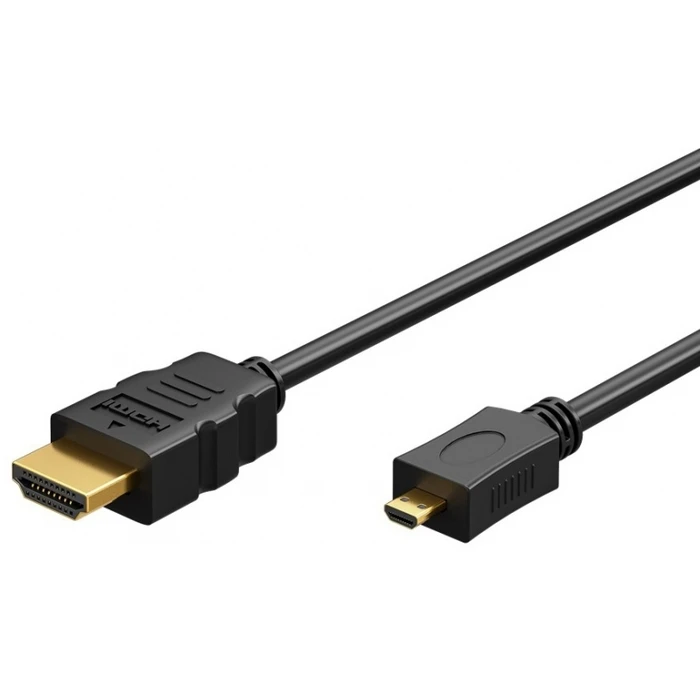 GOOBAY Cable micro HDMI to HDMI 53781 with Ethernet 4K 60Hz 1m black