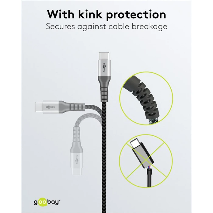 GOOBAY USB-C Cable 60W 480Mbps 0.15m Black