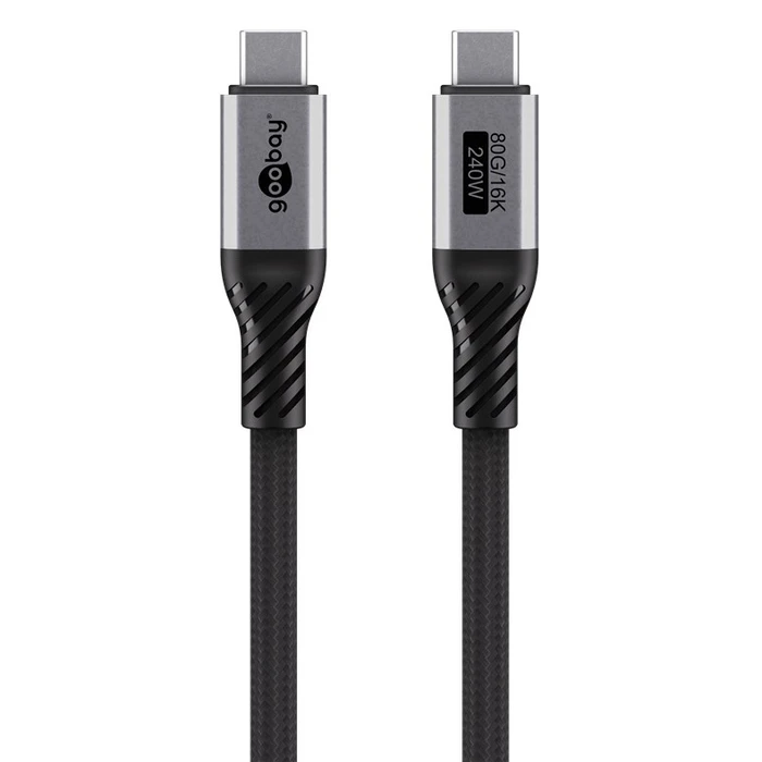 GOOBAY USB C Cable 74776 USB4 240W 80Gbps 16K 60Hz 1.5m Black