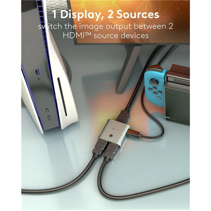 GOOBAY HDMI switch 77791 2 σε 1 8K 60Hz γκρι