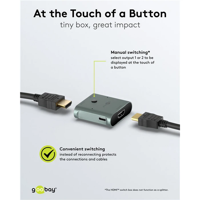 GOOBAY HDMI switch 77791 2 σε 1 8K 60Hz γκρι