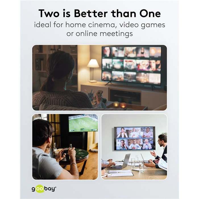 GOOBAY HDMI switch 77791 2 σε 1 8K 60Hz γκρι