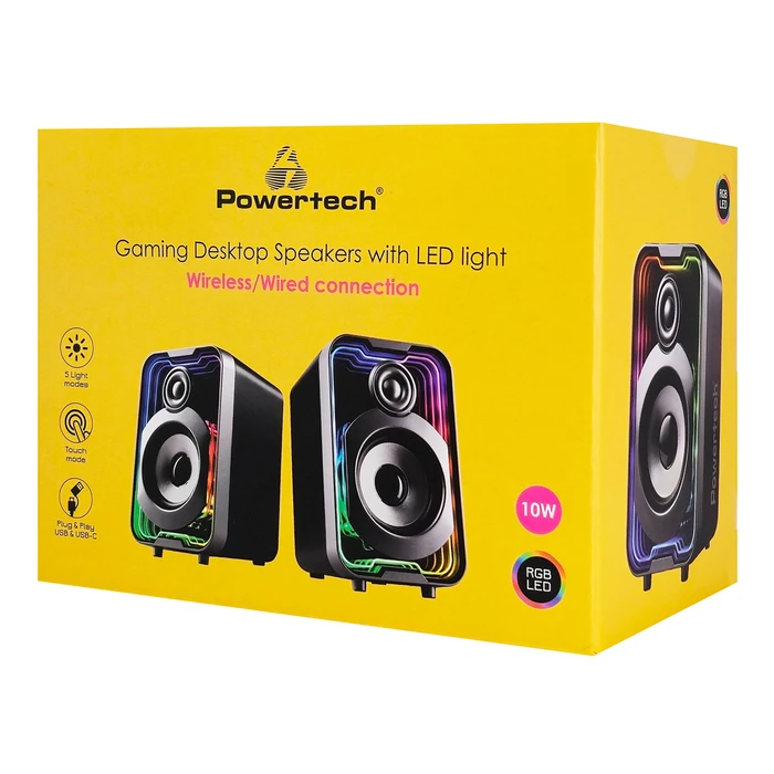 POWERTECH Speakers PT 1575 RGB Bluetooth USB USB C