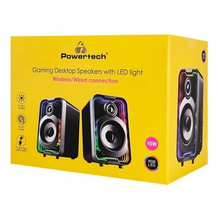 POWERTECH Speakers PT 1575 RGB Bluetooth USB USB C