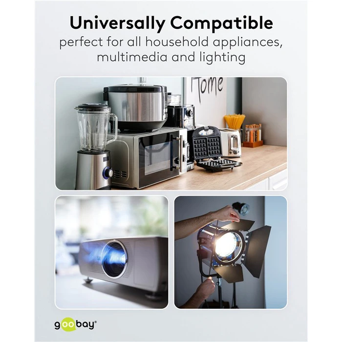 GOOBAY Μπαλαντέζα Προέκταση Ρεύματος 94700 2m Μαύρη