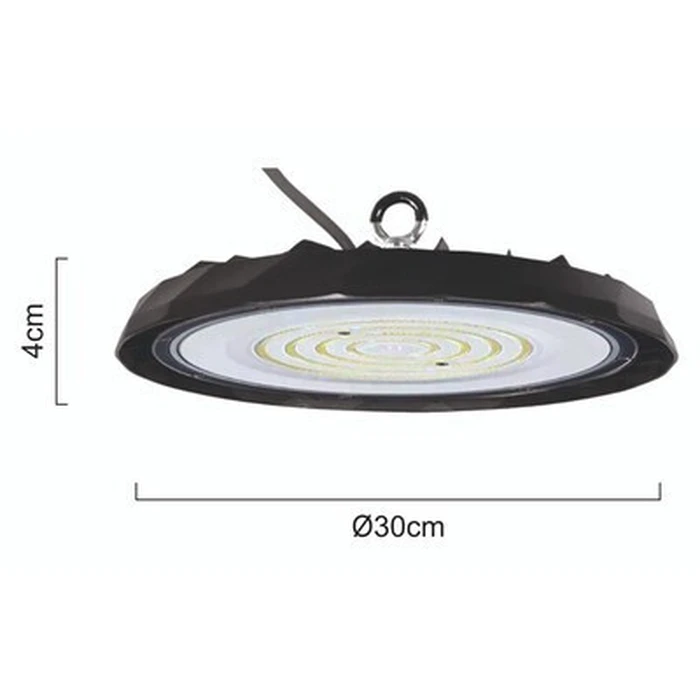 POWERTECH LED φωτιστικό καμπάνα PT-1557 100W 6500K IP65 μαύρο