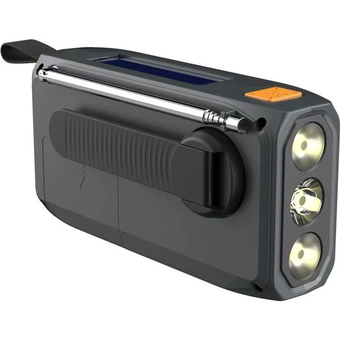 Extralink Ραδιόφωνο Έκτακτης Ανάγκης BT-4000 (SR-4000) με Bluetooth, Ηλιακό Φόρτιση, Μανιβέλα/Dynamo, Powerbank 4000 mAh και Φακό SOS – Μαύρο/Πορτοκαλί