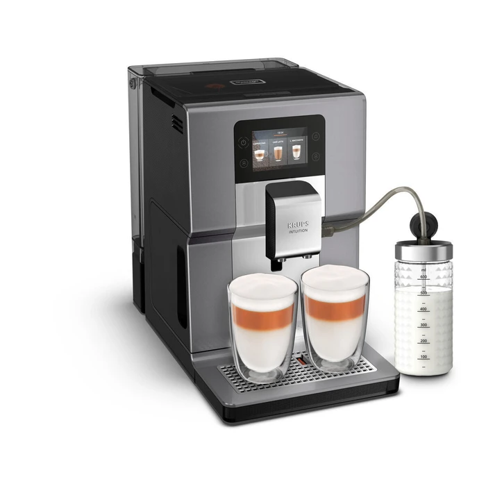 Krups Intuition Preference+ Automatic Bean-to-Cup Espresso Machine 1450W 15 bar Cappuccino with Grinder Silver EA875E / EA875E10
