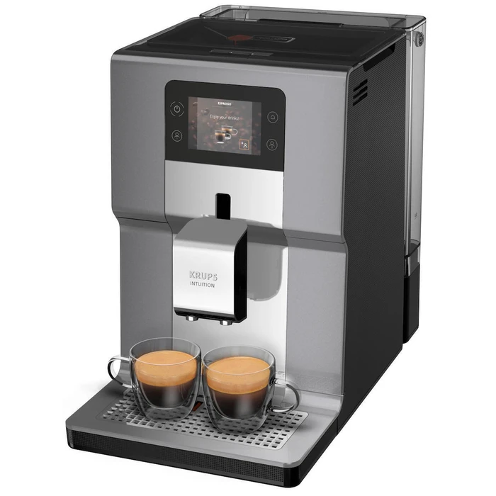 Krups Intuition Preference+ Automatic Bean-to-Cup Espresso Machine 1450W 15 bar Cappuccino with Grinder Silver EA875E / EA875E10