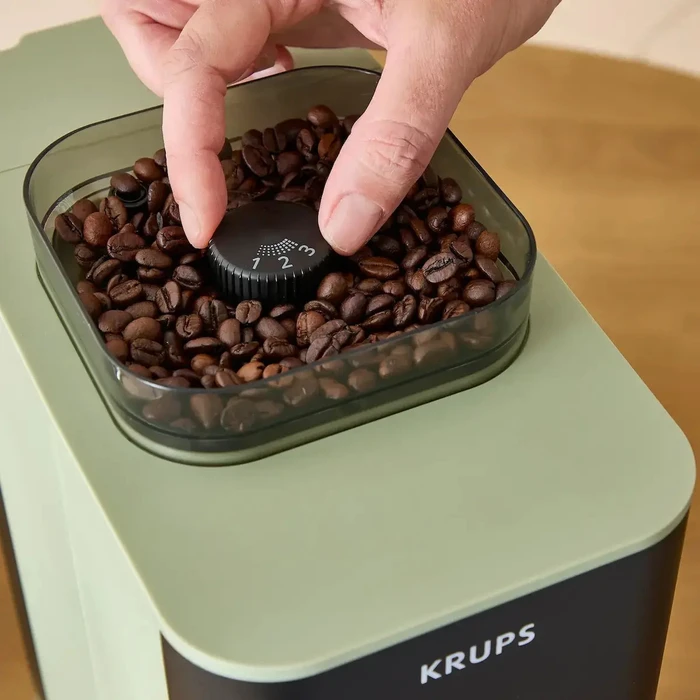 Krups Coffee Crush SA401LE0 Automatic Espresso Machine 1450W 15 bar with Grinder - Green (SA401LE0)
