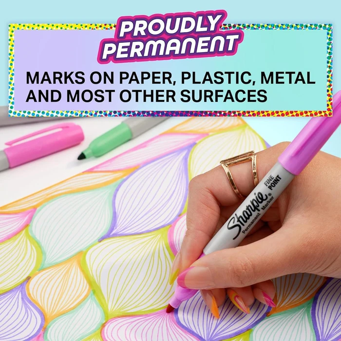 Sharpie Μαρκαδόροι Ζωγραφικής Glam Pop 1mm Λεπτοί Σετ 5 Χρωμάτων (2201774)