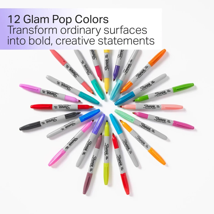 Sharpie Μαρκαδόροι Ζωγραφικής Glam Pop 1mm Λεπτοί Σετ 5 Χρωμάτων (2201774)