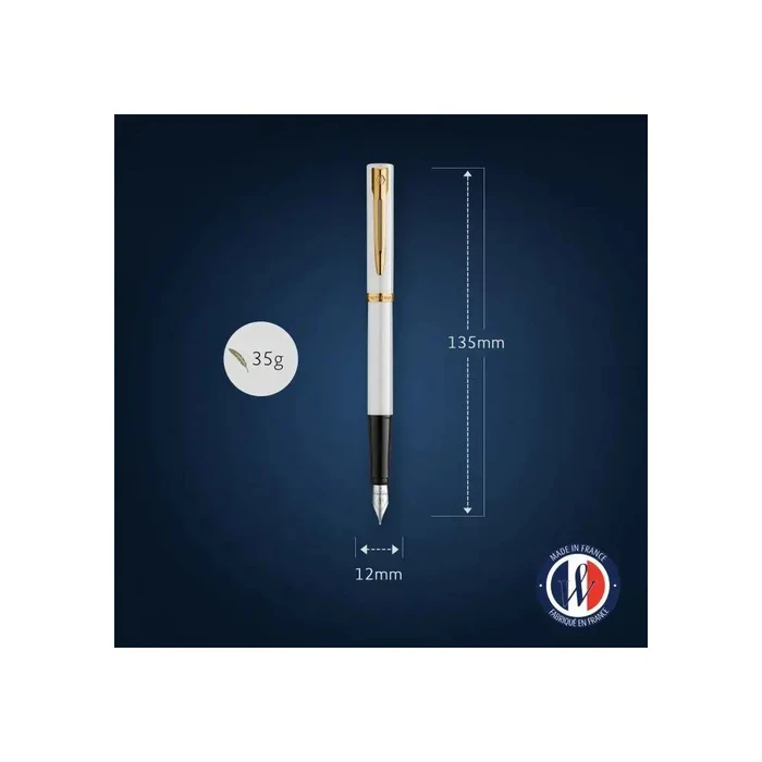 WATERMAN Πένα IMPRESSION λευκό βερνίκι CT M μπλε - Σετ σε κουτί δώρου