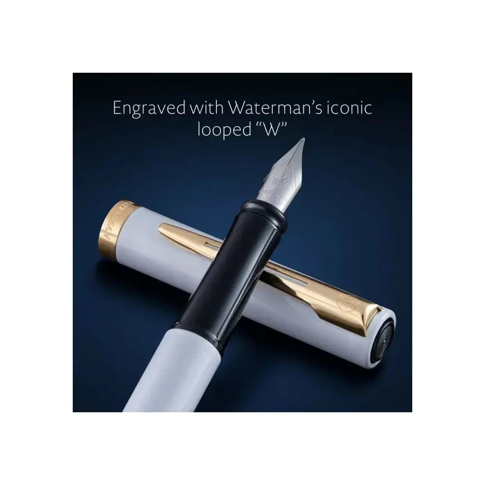 WATERMAN Πένα IMPRESSION λευκό βερνίκι CT M μπλε - Σετ σε κουτί δώρου