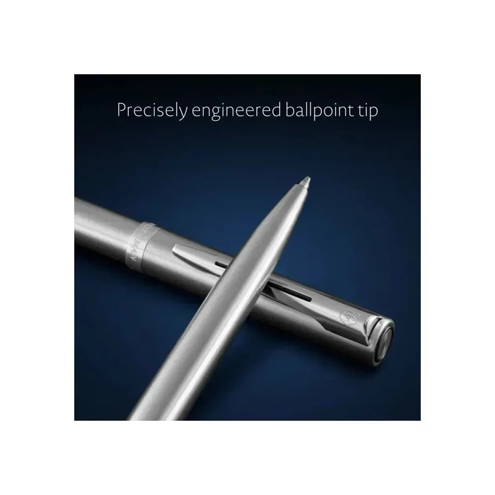 WATERMAN IMPRESSION Stainless Steel CT M Blue Ballpoint Pen - Gift Box
