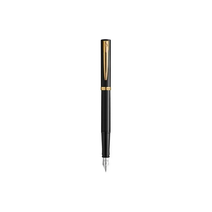 WATERMAN IMPRESSION μαύρο γυαλιστερό λουστραρισμένο GT, μύτη Fine, μπλε, σε κουτί δώρου