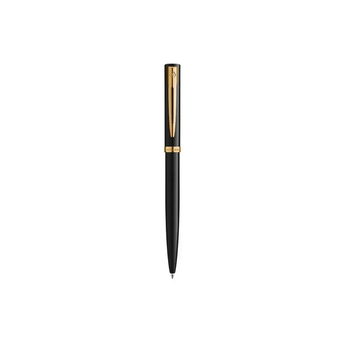 WATERMAN IMPRESSION Ballpoint Pen Black Lacquer GT, M (Medium) with Blue Ink - Gift Box