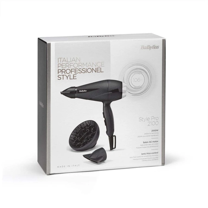 Babyliss Ionic Πιστολάκι Μαλλιών Turbo Pro 2100W με Φυσούνα 6710DE