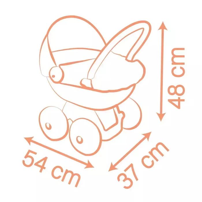 Smoby Baby Nurse καρότσι για κούκλα με πλαστική τέντα