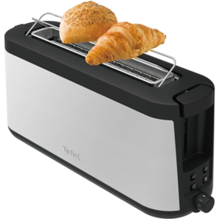 Φρυγανιέρα Tefal TL4308 1000W Μαύρη / Inox με Σχάρα για Ψωμάκια
