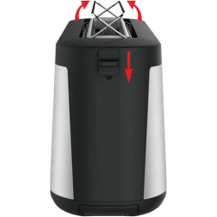 Φρυγανιέρα Tefal TL4308 1000W Μαύρη / Inox με Σχάρα για Ψωμάκια