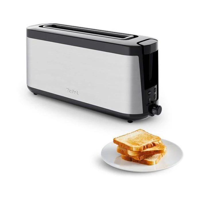 Φρυγανιέρα Tefal TL4308 1000W Μαύρη / Inox με Σχάρα για Ψωμάκια