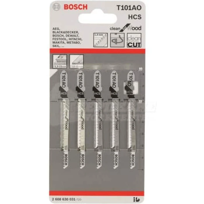 Bosch T101AO Λάμες Clean for Wood για Ξύλο 83 mm 5τμχ